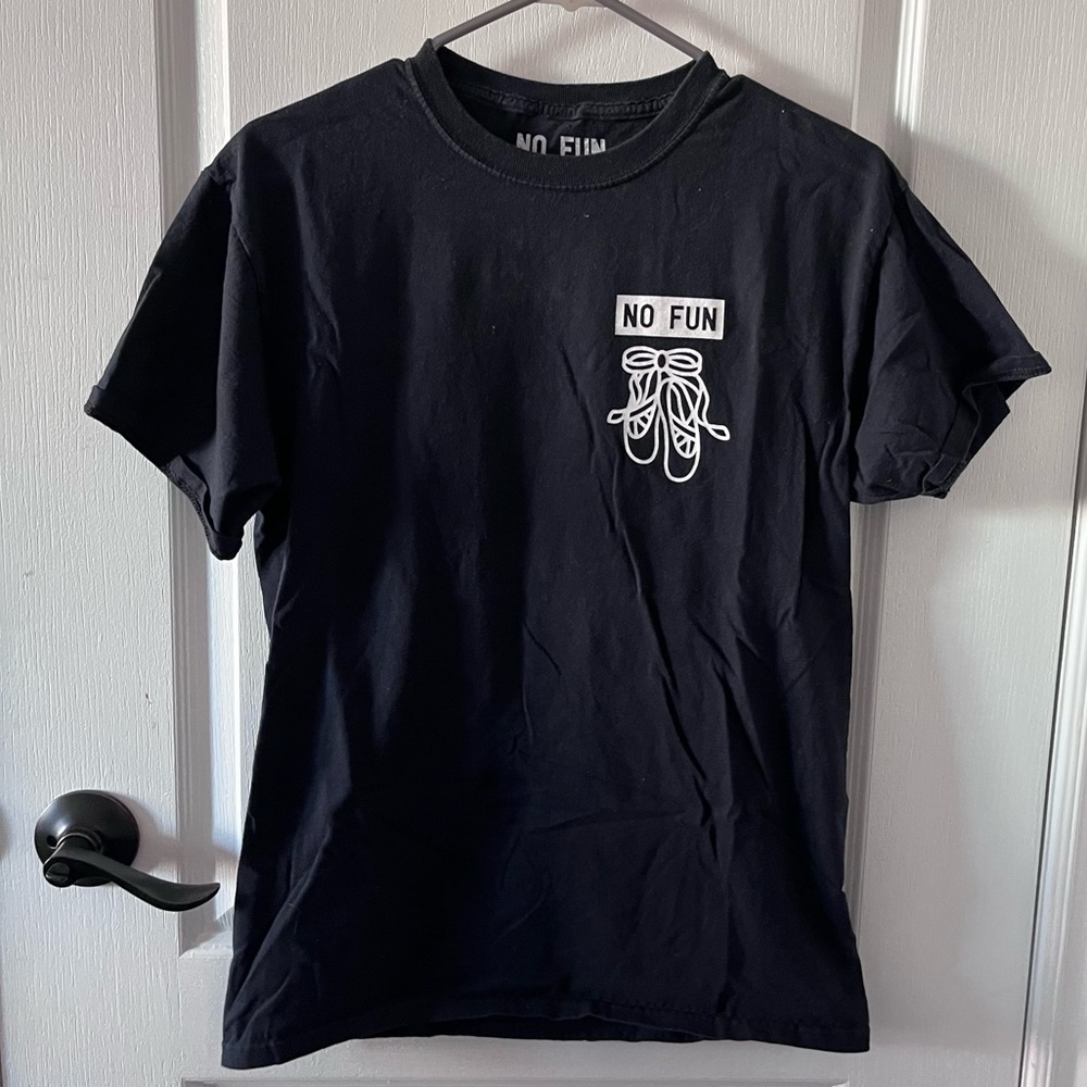 NO FUN TSHIRT BLACK BALLERINA DANCING SHOES MEDIUM